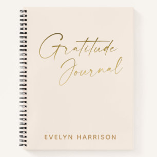 Diario de Gratitud Personalizado Blanco Minimalist