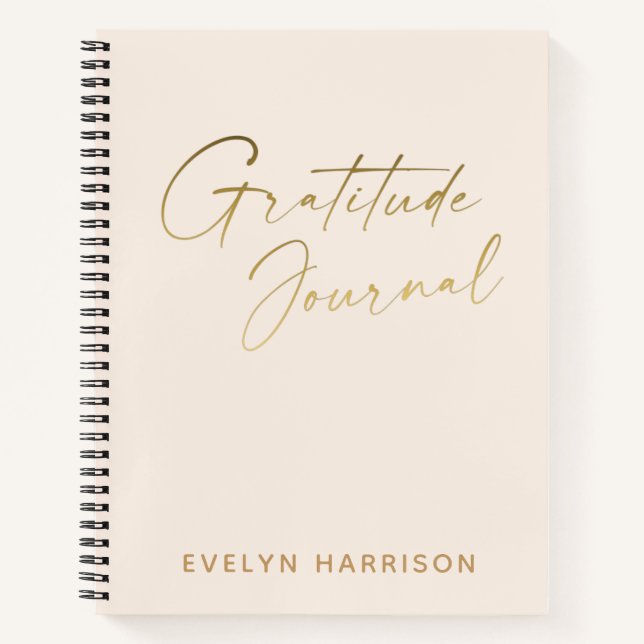 Diario de Gratitud Personalizado Blanco Minimalist (Anverso)
