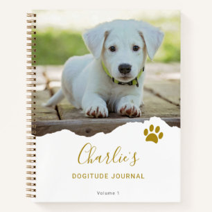 Diario de gratitud personalizado chic con foto ras