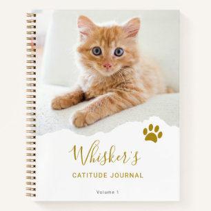 Diario de gratitud personalizado con estilo de gat