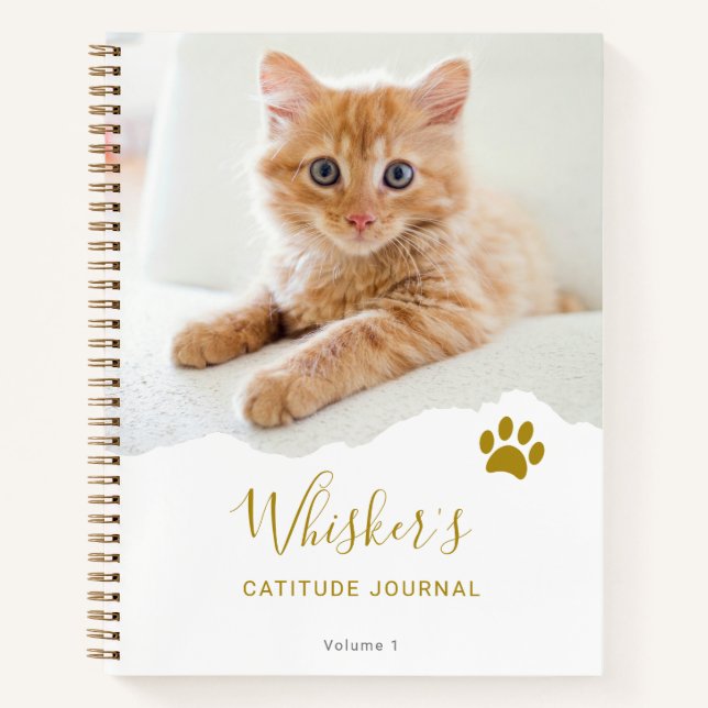 Diario de gratitud personalizado con estilo de gat (Anverso)
