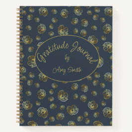 Diario De Gratitud Personalizado Con Flores De Oro