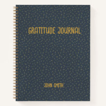 Diario De Gratitud Personalizado, Gris Con Oro