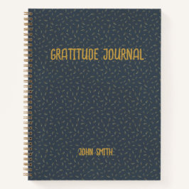 Diario De Gratitud Personalizado, Gris Con Oro