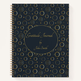 Diario de gratitud personalizado, portátil de oro