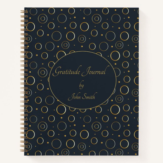 Diario de gratitud personalizado, portátil de oro  (Anverso)