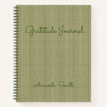 Diario de gratitud personalizado, portátil verde