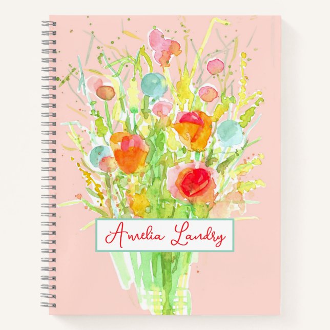 Diario de Gratitud Personalizado Ramo de Flores Ro (Anverso)