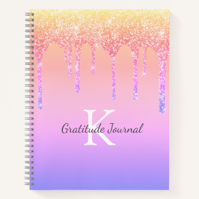 Diario de Gratitud Sparkle Purpurina arcoiris (Anverso)