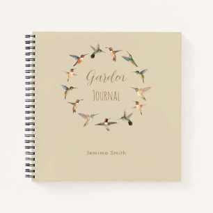 Diario de jardín de colibríes personalizado
