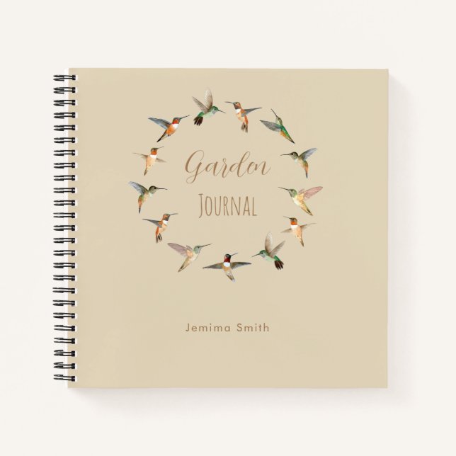 Diario de jardín de colibríes personalizado (Anverso)