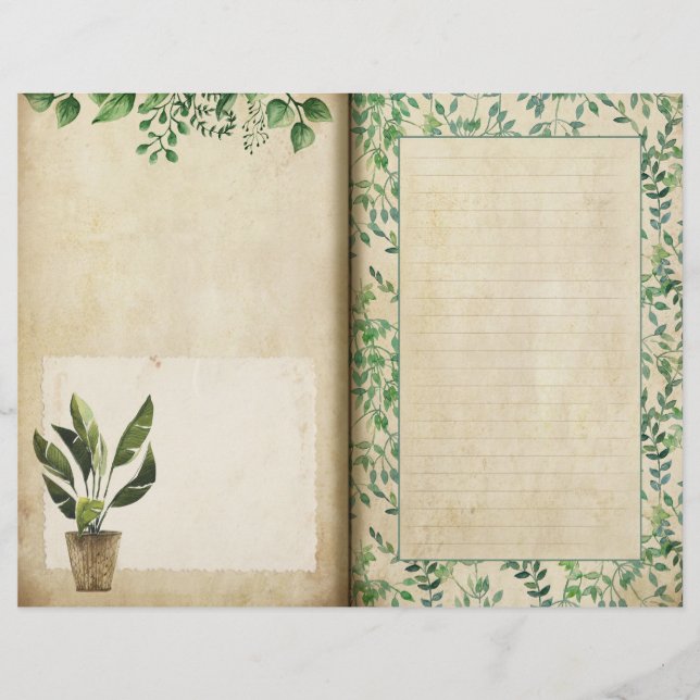 Diario de Jardinería de Hojas Verdes Página (Anverso)