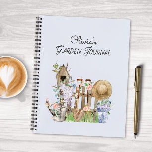 Diario de Jardinería Floral Acuarela Herramientas 