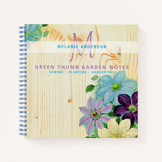 Diario de jardineros con pulgar verde de madera rú (Anverso)