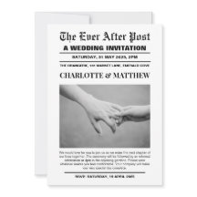 Diario de la portada de la invitación a la boda