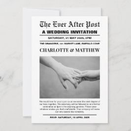 Diario de la portada de la invitación a la boda