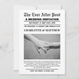 Diario de la portada de la invitación a la boda