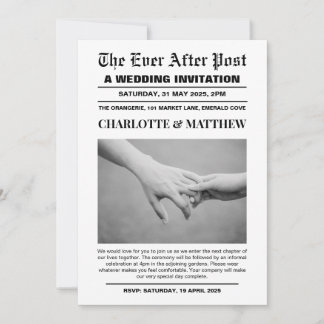 Diario de la portada de la invitación a la boda