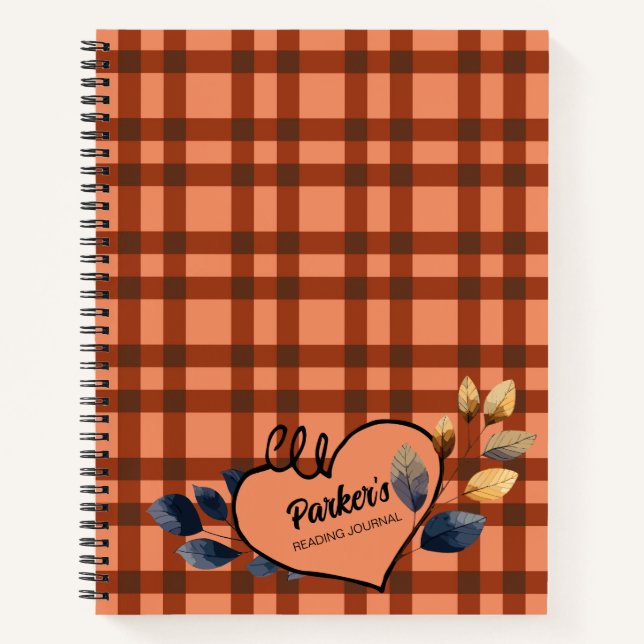 Diario de lectura de corazón de personalizado (Anverso)