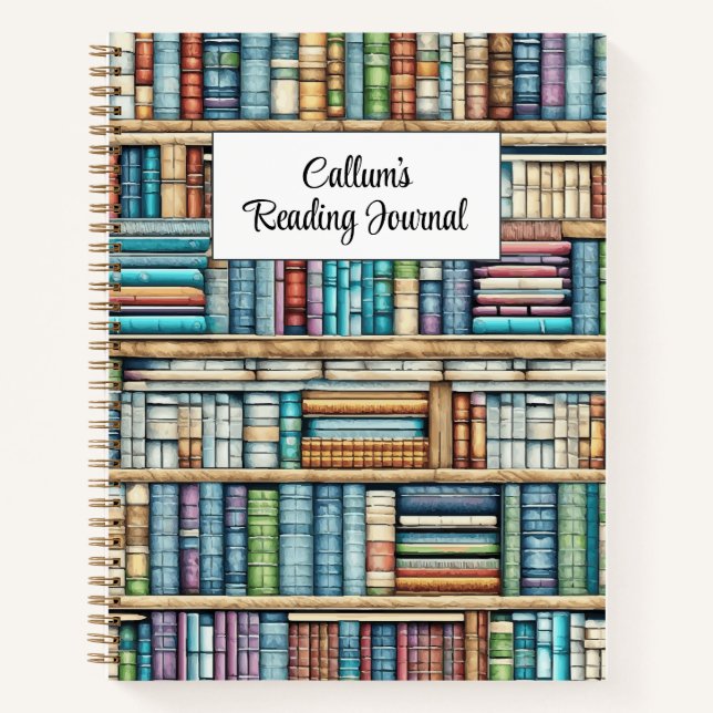 Diario de lectura de estanterías personalizado (Anverso)