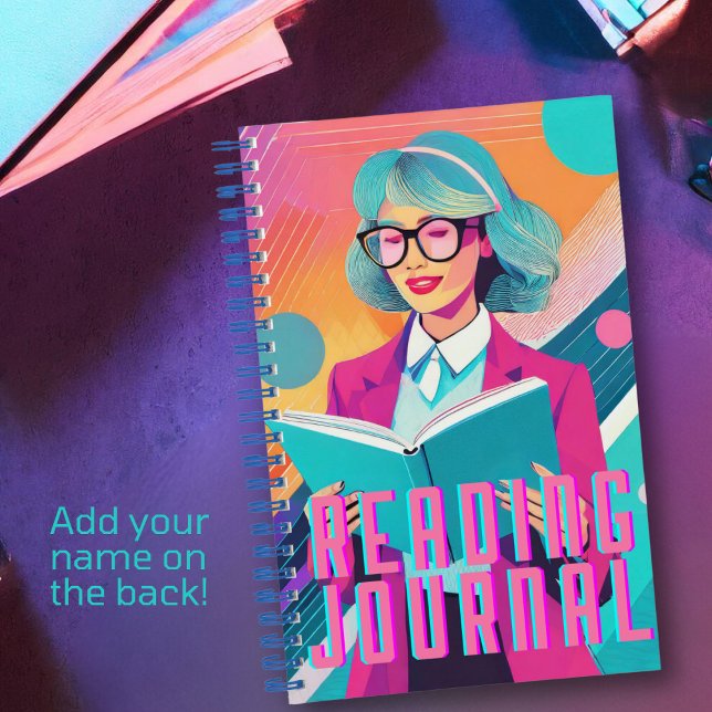 Diario de lectura de ondas sintéticas personalizad (Get into the synthwave aesthetic with this personalized synthwave reading journal. )