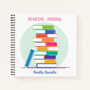 Diario de lectura de torre personalizada de libros