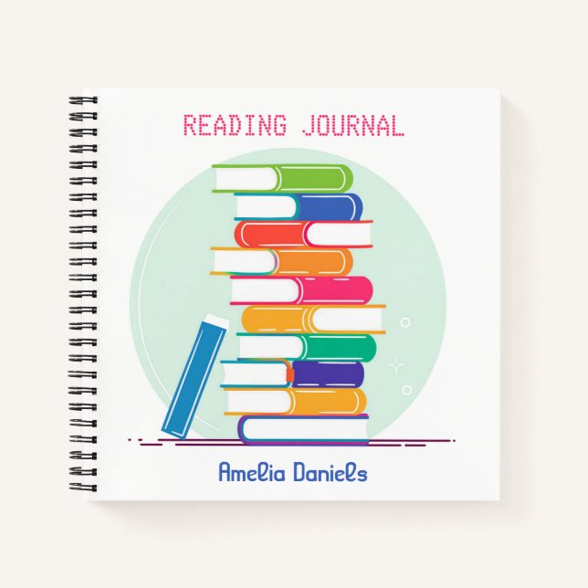 Diario de lectura de torre personalizada de libros (Anverso)