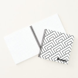 Diario de líneas diagonales geométricas en blanco