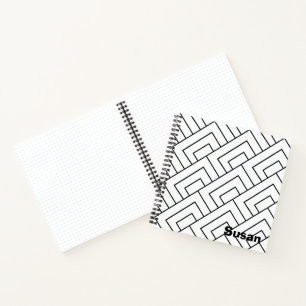 Diario de líneas diagonales geométricas en blanco 