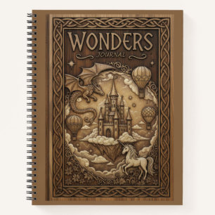 Diario de Maravillas Dragón Unicornio Madera Talla