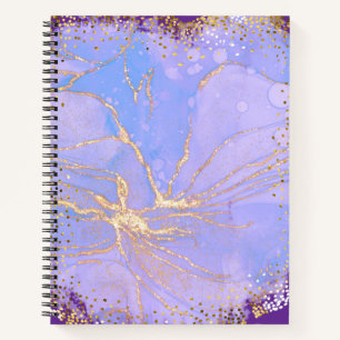 Diario de Mármol Púrpura Elegante Lavanda y Oro