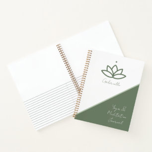 Diario de mediación de yoga de Sage Green Lotus