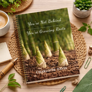 Diario de motivación de bambú para mujeres de nego