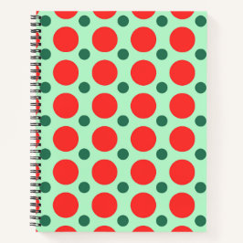 Diario de Navidades de Punto de Polka Verde y Rojo