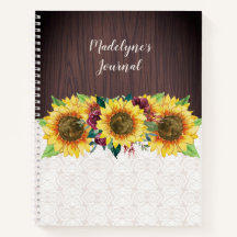 Diario de nombres personalizados de madera de enca