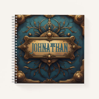 Diario de nombres personalizados en verdigris y or