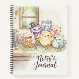 Diario de notas de amigos de búhos lindos