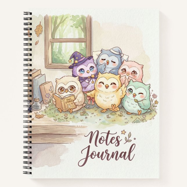 Diario de notas de amigos de búhos lindos (Anverso)