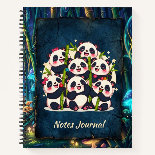 Diario de notas de amigos de panda lindos (Anverso)