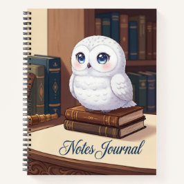 Diario de Notas de Búho Blanco Adorable