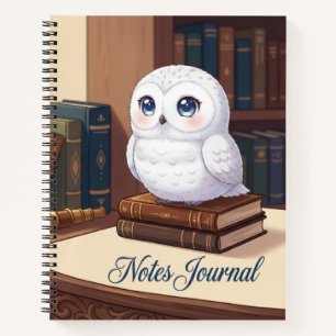 Diario de Notas de Búho Blanco Adorable