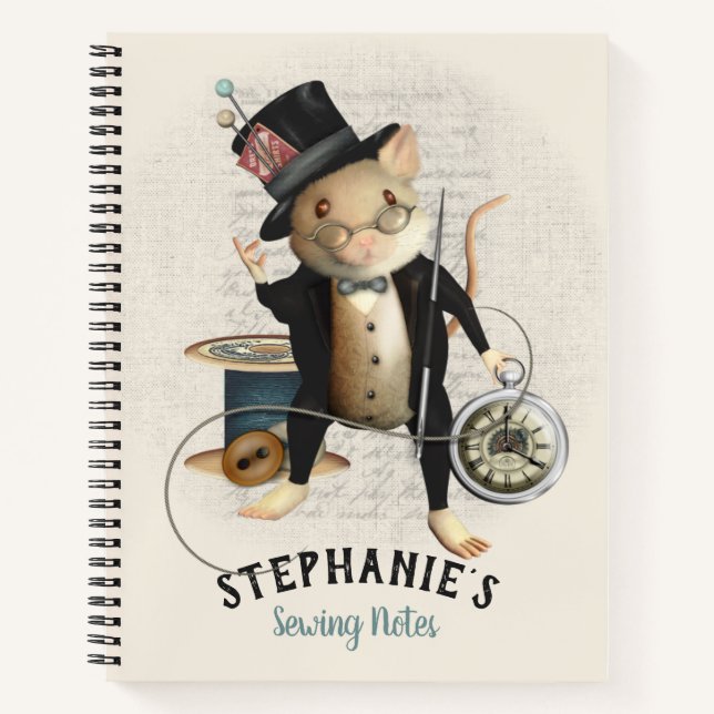 Diario de notas de coser del ratón de Victoria (Anverso)