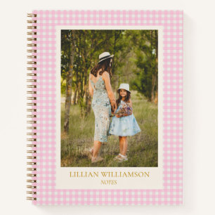 Diario de notas personalizadas con foto de gingham