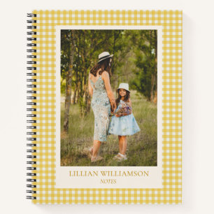 Diario de notas personalizadas con foto de gingham