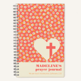 Diario de Oración de Mujeres Flores Corazón y Cruz