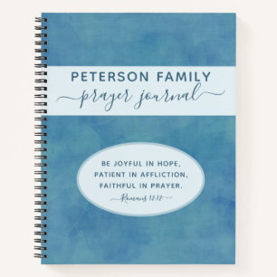 Diario de oración familiar portátil azul persona