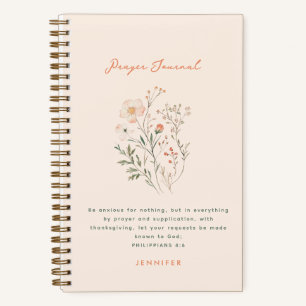 Diario de oración personalizada Boho Wildflowers