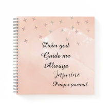 Diario de oración personalizado melocotón y blanco