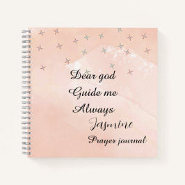 Diario de oración personalizado melocotón y blanco
