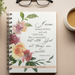 Diario de oraciones de versículos bíblicos florale